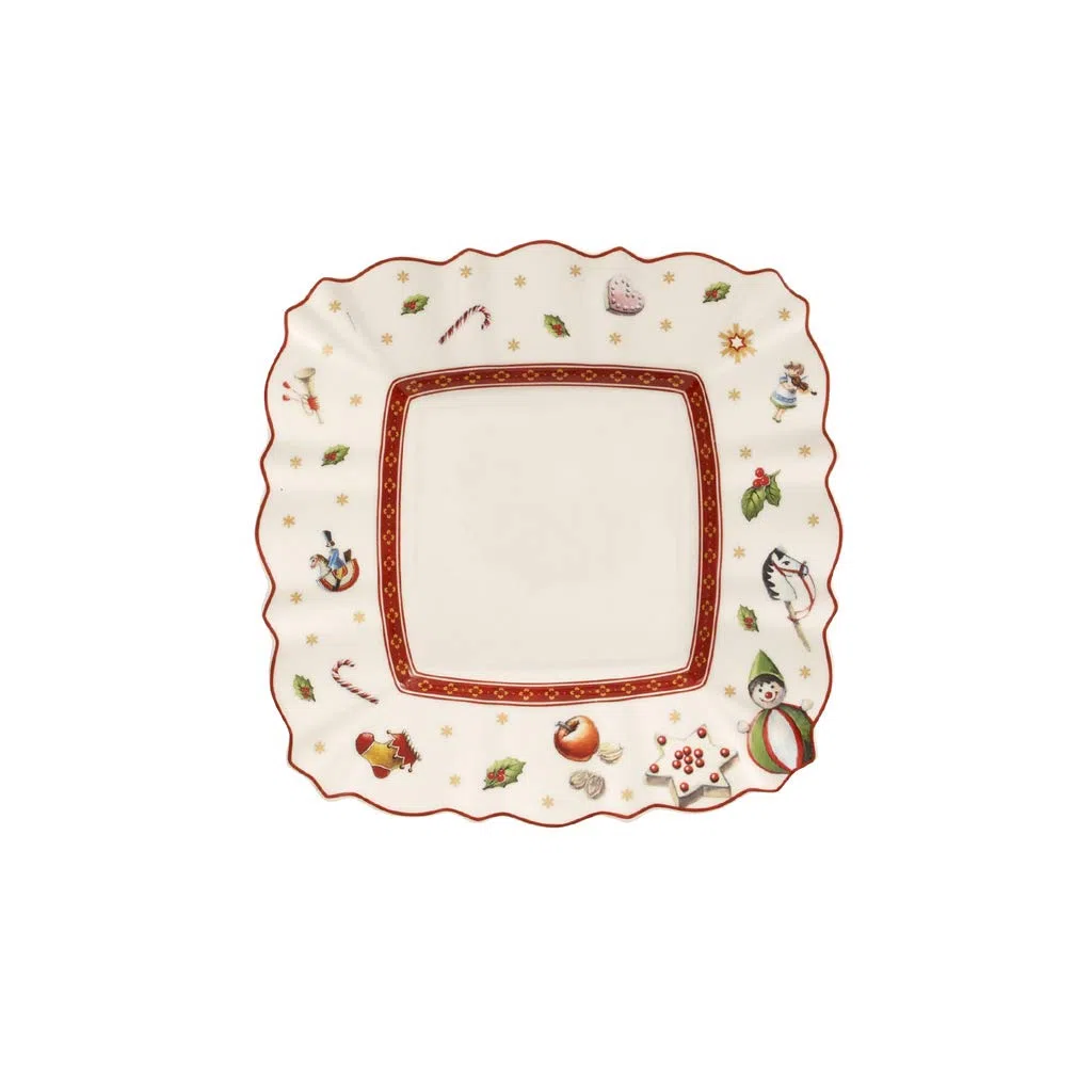 Villeroy & Boch Toy's Delight Piatto da Pane, Quadrato, Porcellana, Bianco/Multicolore, 17x17x0.1 cm