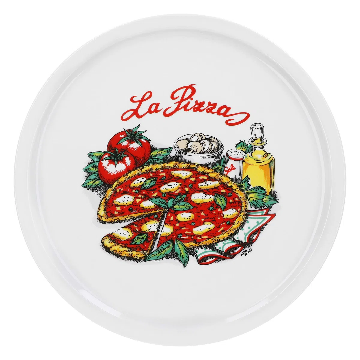 Van Well Napoli Set di 6 piatti da pizza in porcellana, diametro 30,5 cm, con motivo