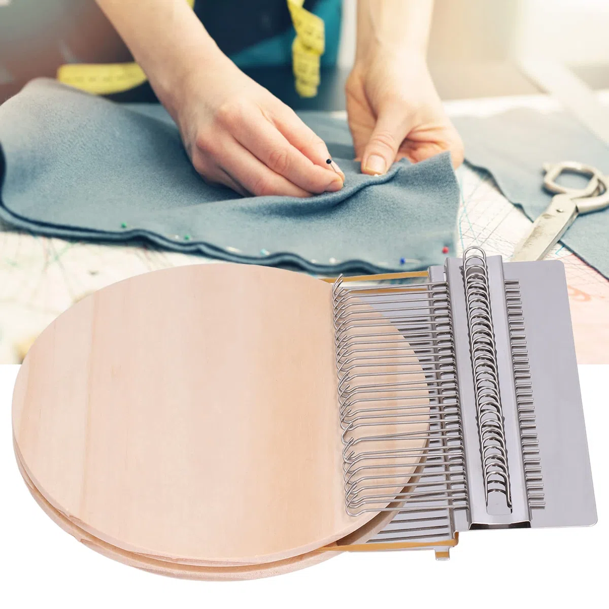 Piccolo telaio per tessitura, mini macchina per rammendo fai da te, telaio portatile e pratico rammendo, macchina maglieria, patchwork, tipo Speedweve, strumento tessitura (28 hooks)