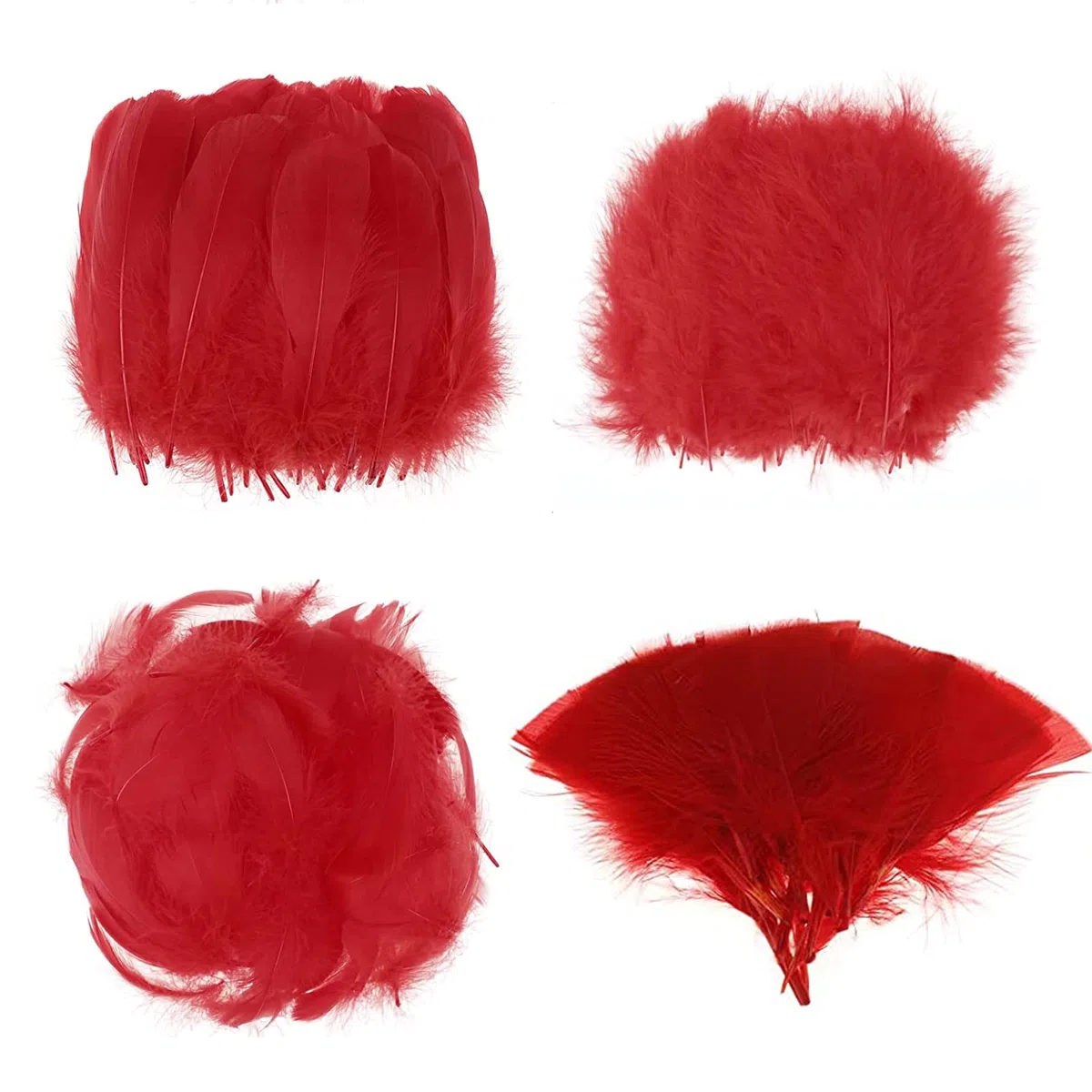 MWOOT 400 Pezzi Piume Naturali Decorative, 7-15CM Piume Rosso per DIY Cacciatore di Sogni Pasqua Ghirlanda di Natale Carnevale Nozze Decorazione, Crafts DIY Feather