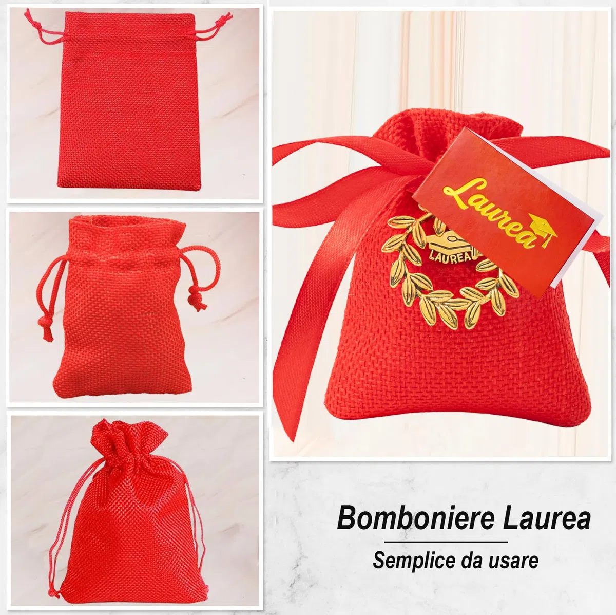 Sonekin 30pz Set Completo Sacchetti Laurea, Bomboniere Laurea (Oro 30pz) | Facile da Assemblare, Ben Fatto, Facile da Chiudere, Pensato per Cerimonie di Laurea, Molto Carino, Bomboniere Perfette