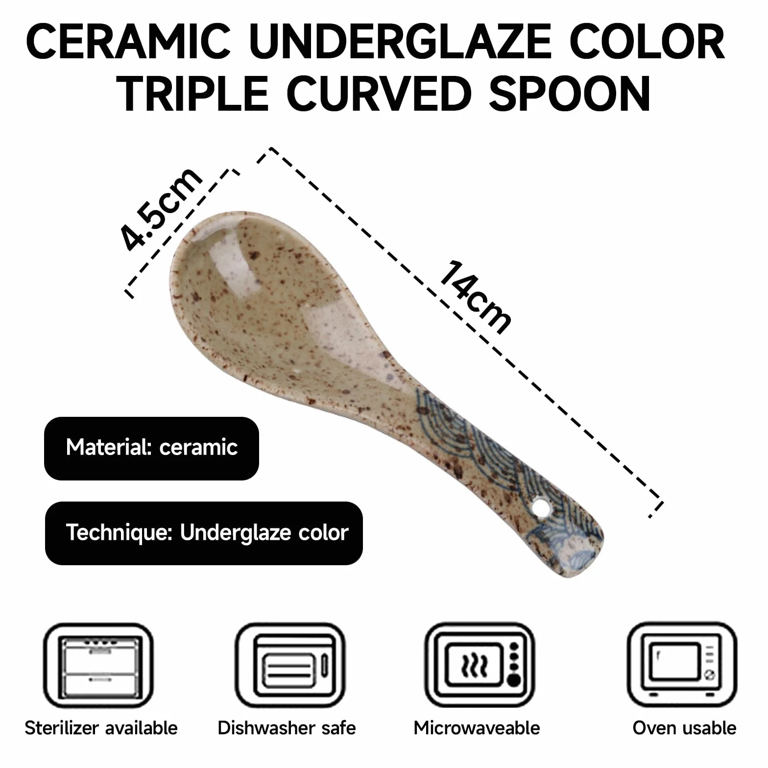 6 Pezzi Cucchiai Asiatici, Cucchiaio In Ceramica Da Zuppa
