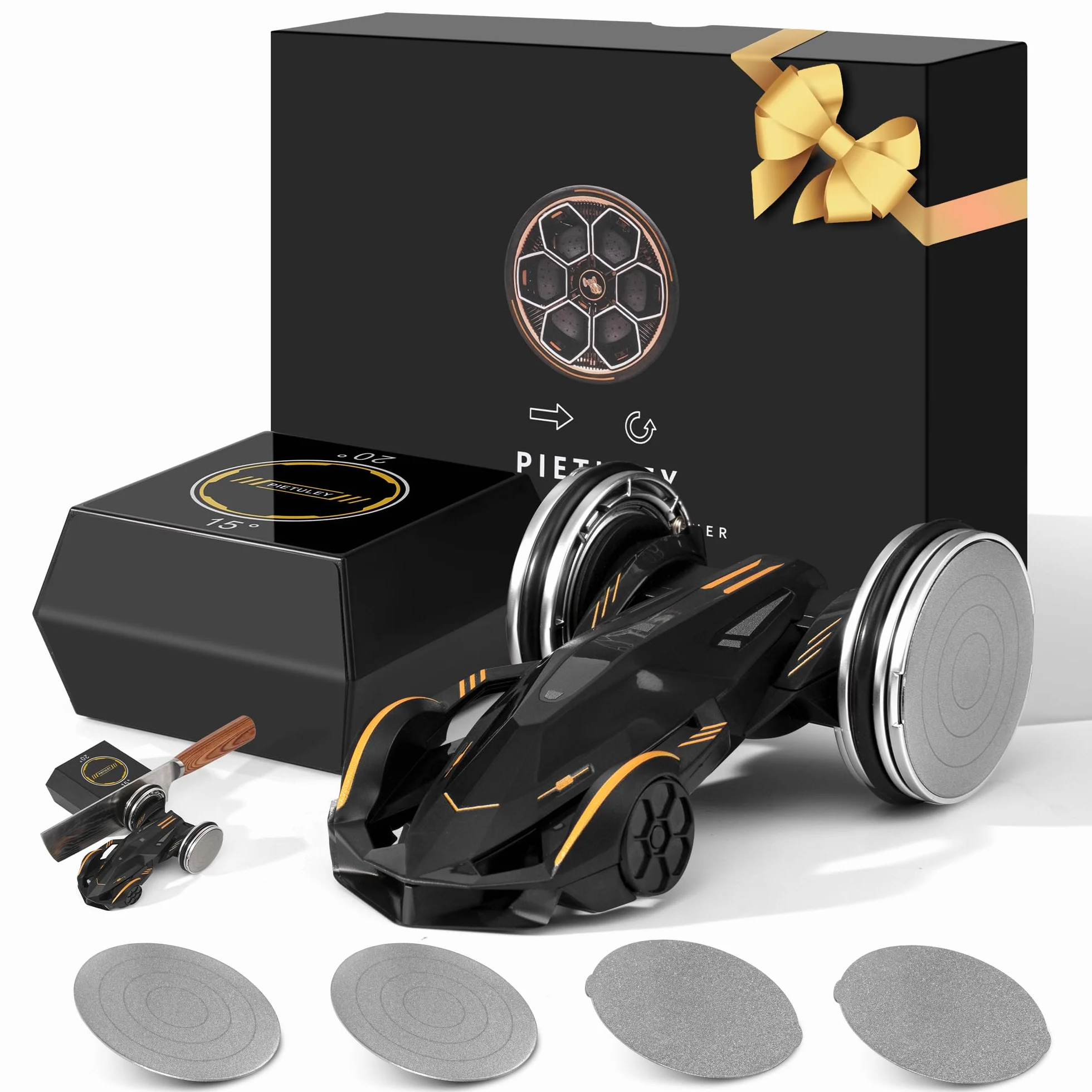 Pietuley Affilacoltelli da Cucina, Pietra Affilacoltelli Professionale, Affila Coltelli da Cucina, Rolling Knife sharpener, Affilatore per Coltelli, Accessori Gadget da Cucina per Uomini