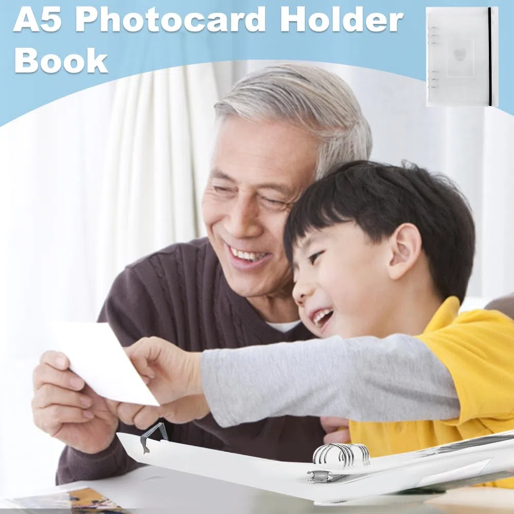 Kpop - 30 fogli per album fotografici, raccoglitori di foto, 6 anelli, porta tessere, foto e raccoglitori, formato A5, per album fotografici, trasparenti per carte di credito, francobolli