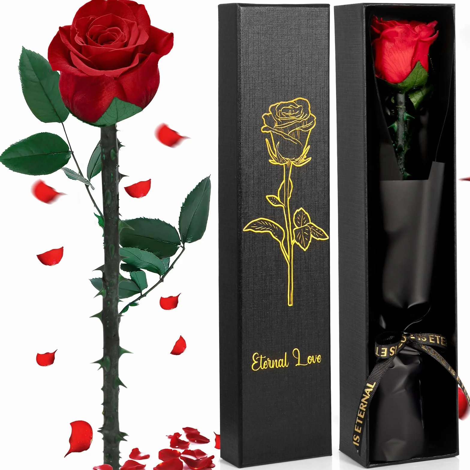 Rosa Stabilizzata Vera Rosa Eterna San Valentino per Lei, Regali San Valentino per Donna, Rose Stabilizzate San Valentino, Regali Mamma Fidanzata Moglie Sorella