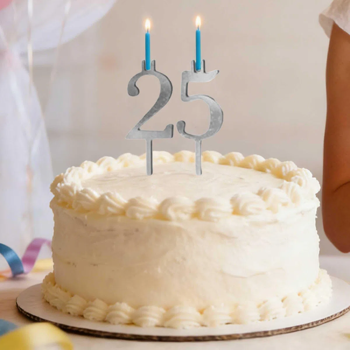 Set di Porta Torta con Candeline Numeriche per Compleanno, Rinnovabile, in Argento 0-9, Decorazioni per Feste di Compleanno e Celebrazioni