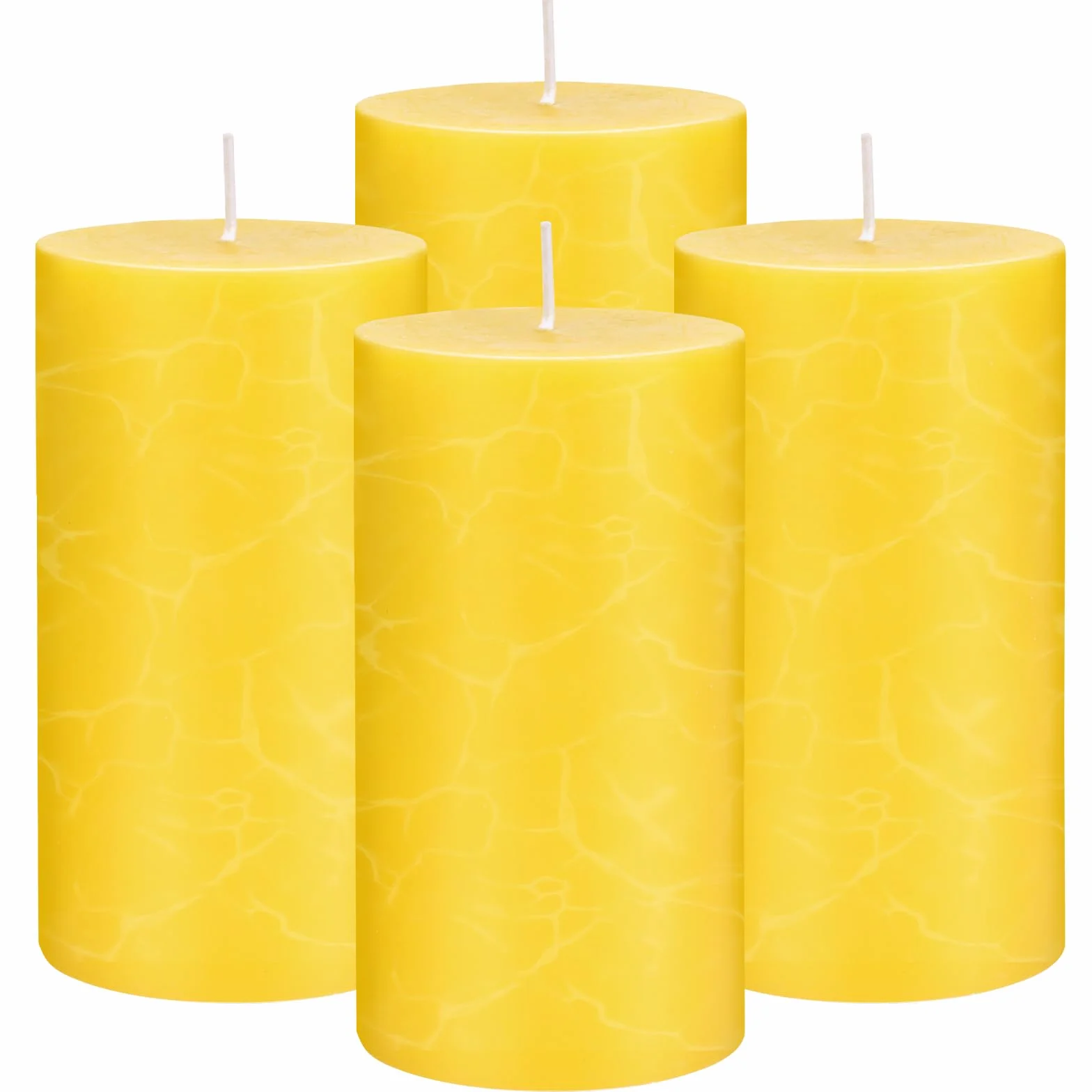 Candela Citronella Grande, 4 Pezzi Candele Colonna,Candele Decorative per Giardino, Terrazza, Terrazza, Durata 120 Ore, Fresca Profumata, Senza Fumo, Senza Gocciolamento