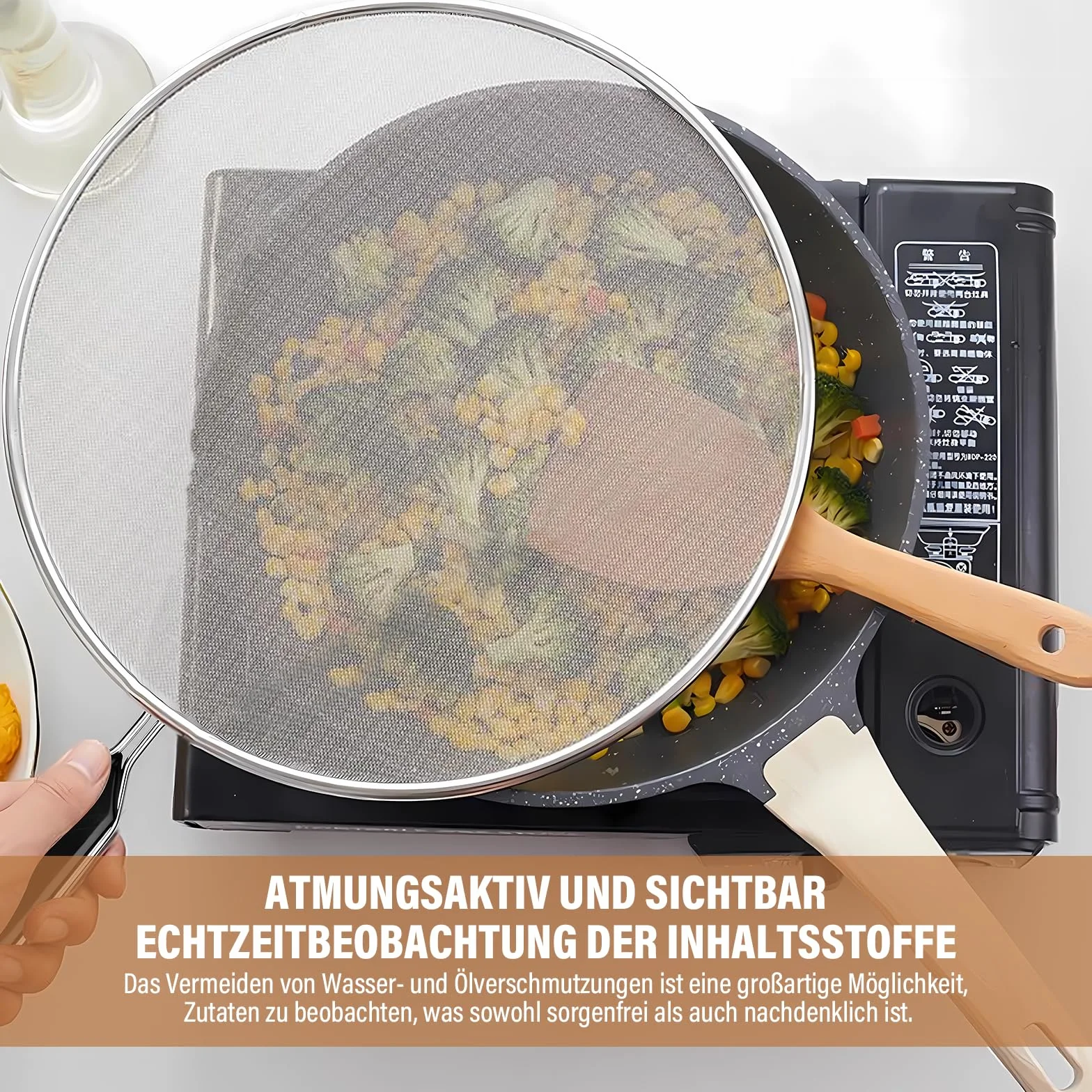 3 Pezzi Paraschizzi Padella Paraspruzzi in Acciaio Inox con Manico Coperchio Antischizzo Paraschizzi Cucina Diametro 19 cm 25 cm 29 cm per Molte Padelle