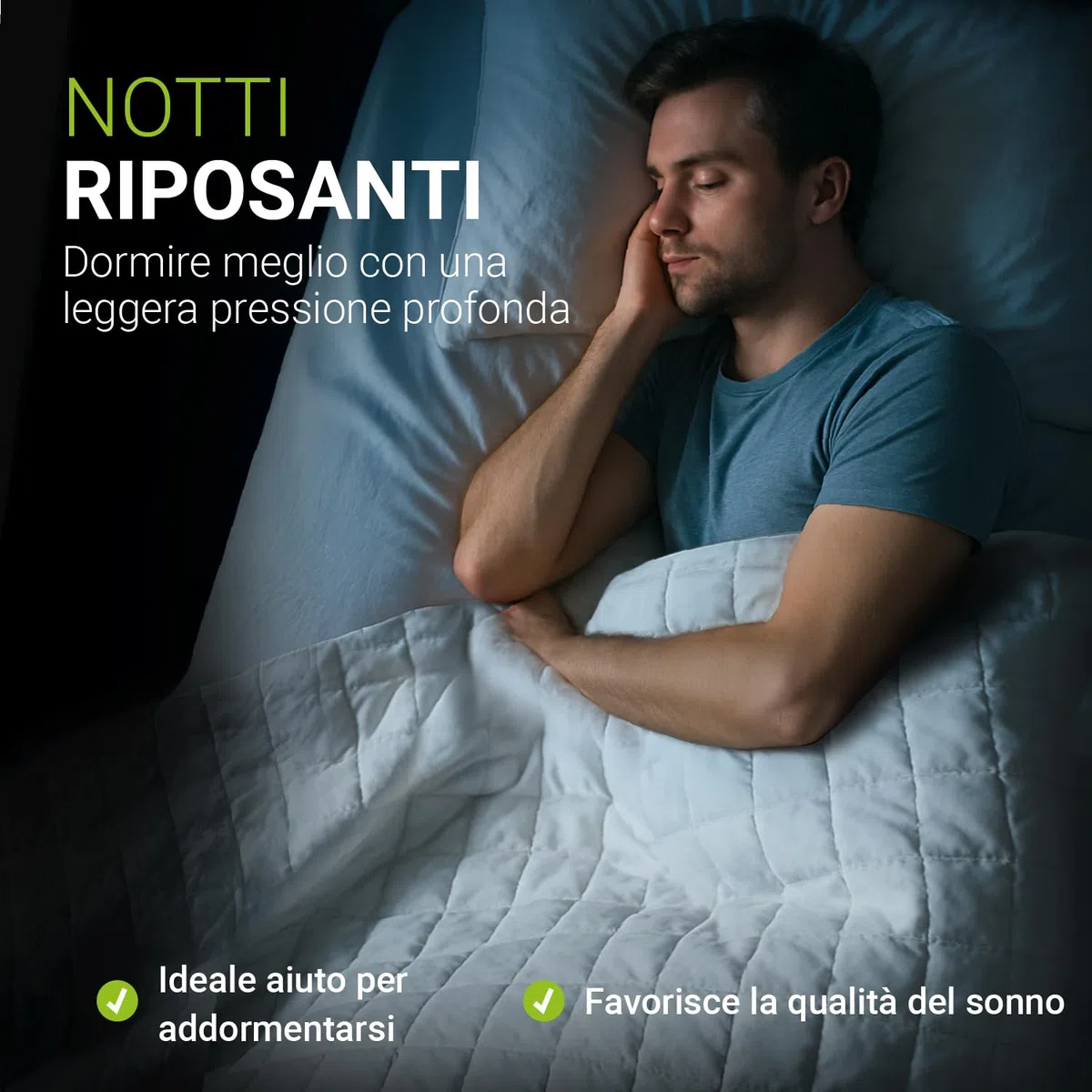 Juskys Coperta ponderata 135x200 – Anti-stress terapeutica con perle di vetro – cotone e microfibra – per adulti con disturbi del sonno – 5 kg