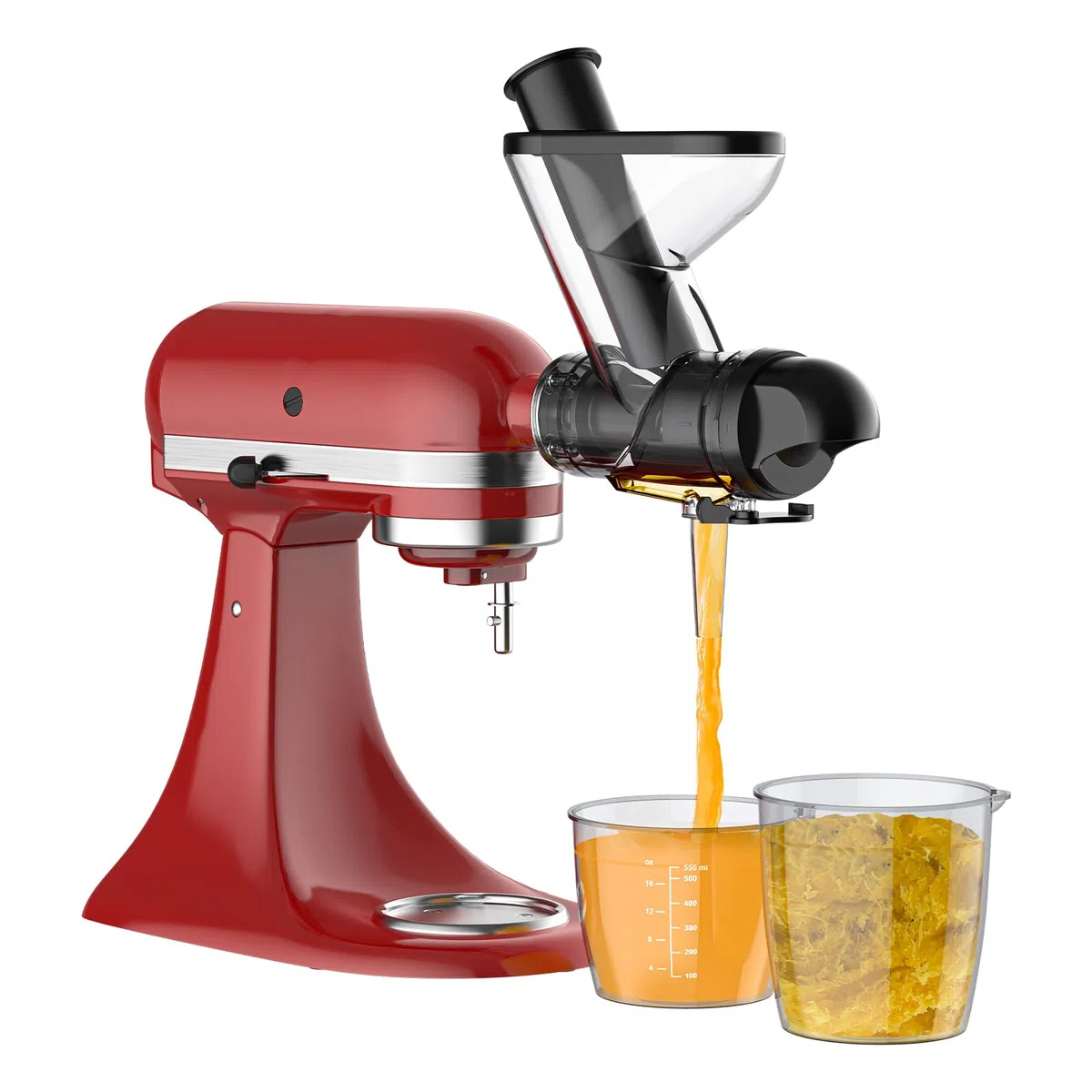 GVODE Accessorio spremiagrumi per KitchenAid impastatrice, macchina spremiagrumi a freddo, accessorio spremiagrumi lento con doppio scivolo di alimentazione, accessorio spremiagrumi per Kitchen Aid