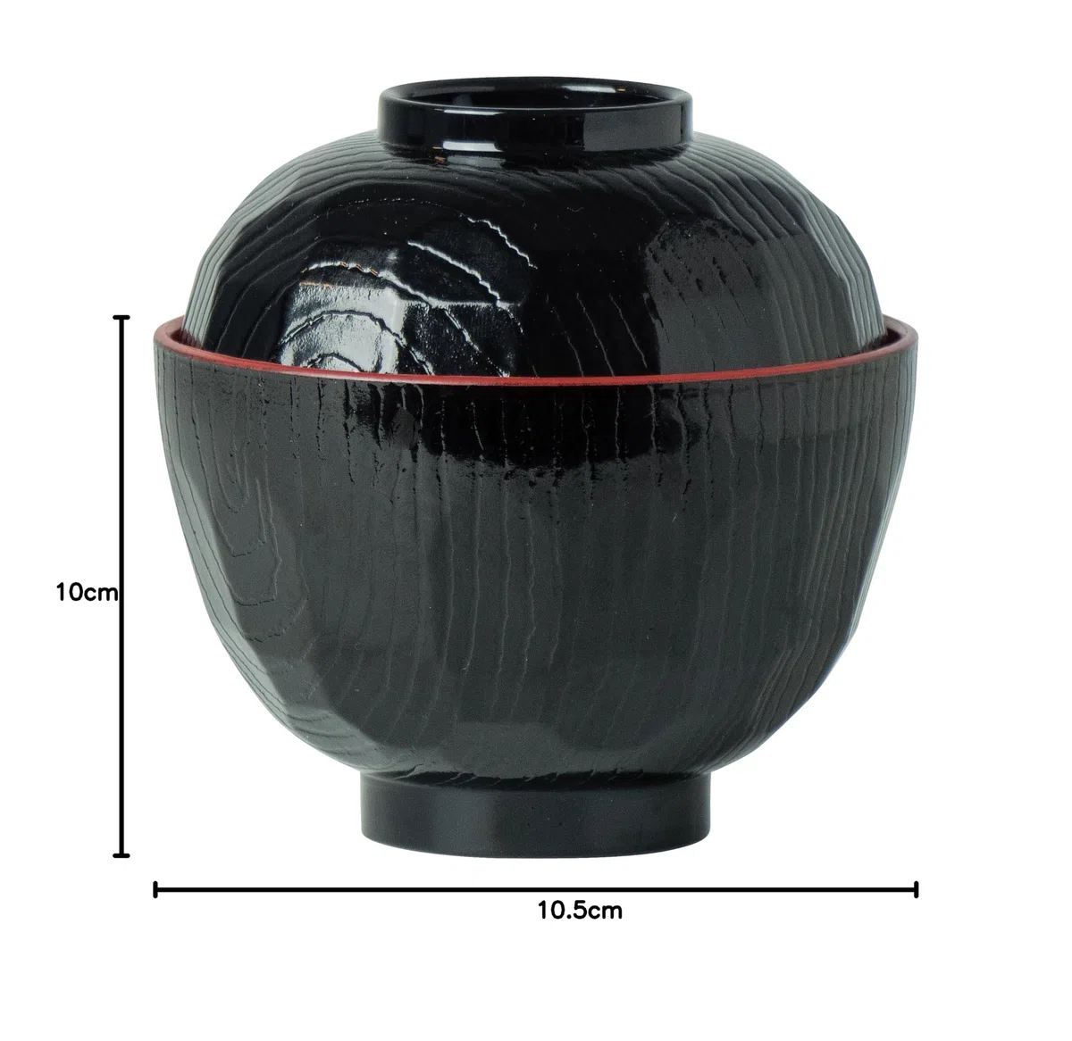 JADE TEMPLE Miso - Ciotole da zuppa in ABS, capacità: 330 ml, 12 pezzi, colore: Nero