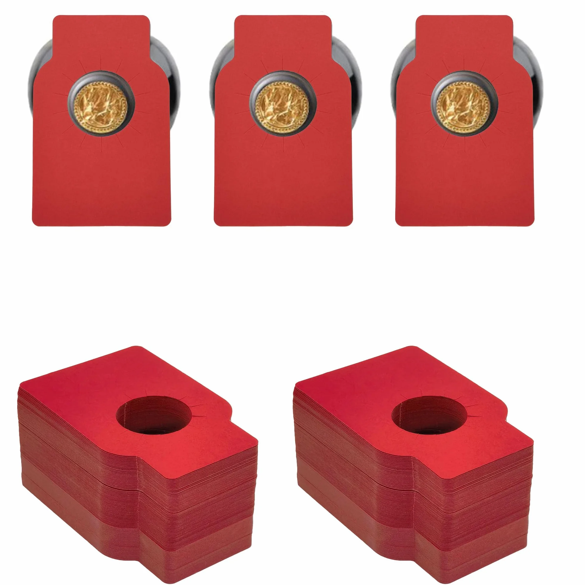 Etichette della Bottiglia di Vino Etichette della Cantina Etichette Kraft Etichette per Bottiglie Etichetta per Collo di Bottiglia per Portabottiglie E Cantine Contrassegnare (Rosso)