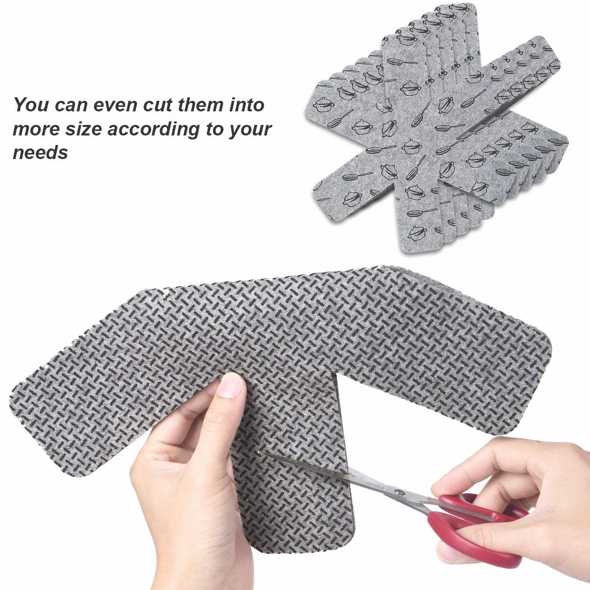 flintronic Separatori Pentole - Proteggi Pentole e Salvapadelle - Set 8 Pezzi (38CM) - Perfetti per Pentole e Padelle Antiaderenti in Acciaio Inox, Ghisa, Ceramica (Grigio)