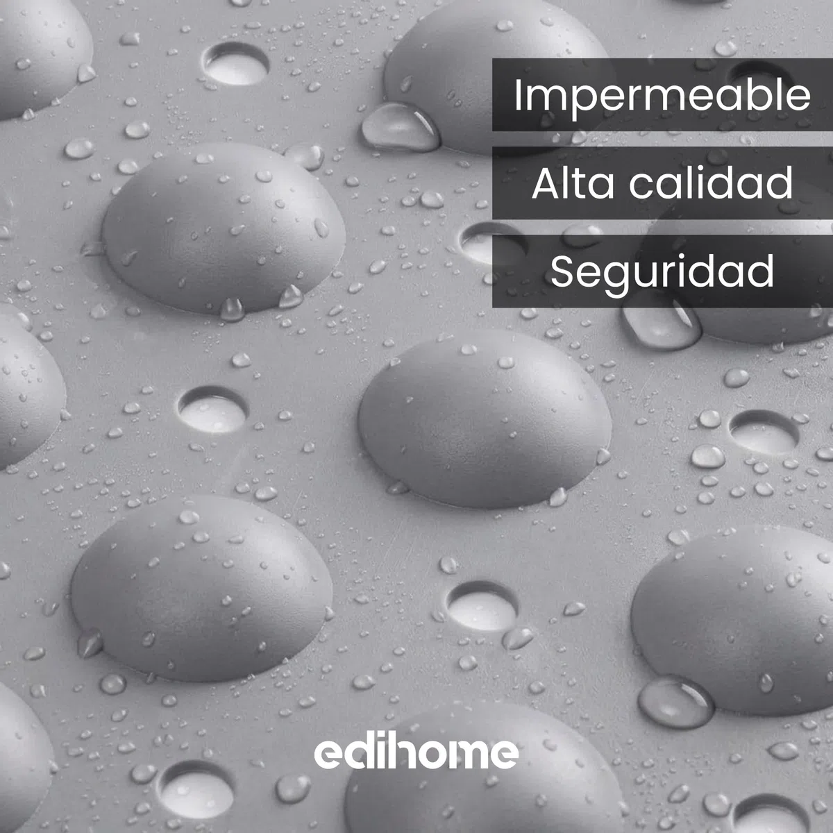 edihome, Tappetino Doccia Antiscivolo, 90x41,5 cm, Tappeto Bagno, Bolle con Ventose Senza BPA, Antibatterico, Resistente alla Muffa, Lavabile in Lavatrice, Sicurezza (Grigio chiaro, 90x41,5 cm)