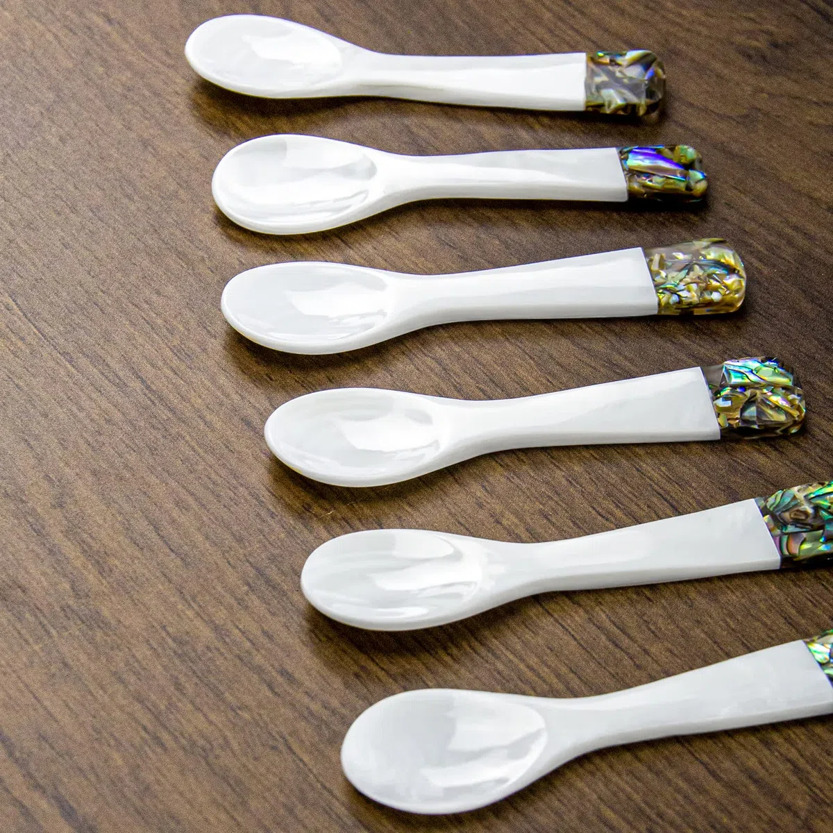 DUEBEL 6 Cucchiaini in Madreperla, Cucchiai per Caviale, Cucchiaino Madreperla, Cucchiaino Caviale da 9 cm x 2,4 cm