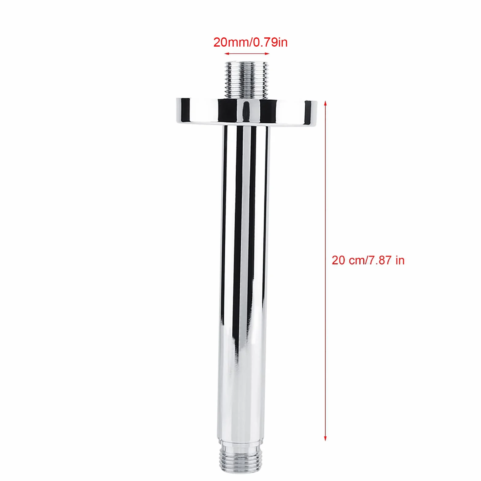 Braccio doccia a parete, braccio doccia in acciaio inox, braccio doccia rotondo in acciaio inox, supporto da parete per soffione doccia a soffitto bagno (8