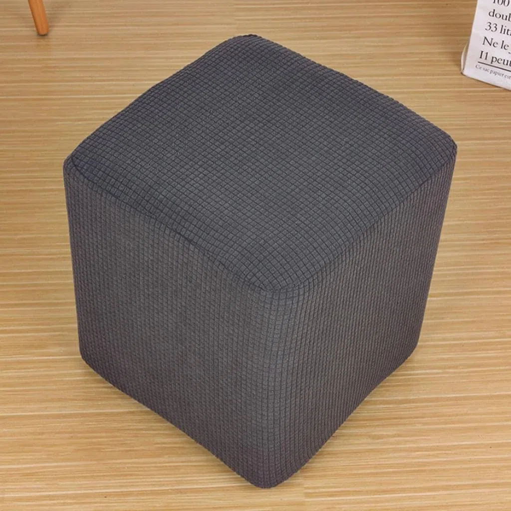 zalati Copertura per sgabello, stile quadrato, antiscivolo, morbido, elasticizzato, per sgabello, sedia da bar, diametro 30-34 cm, grigio
