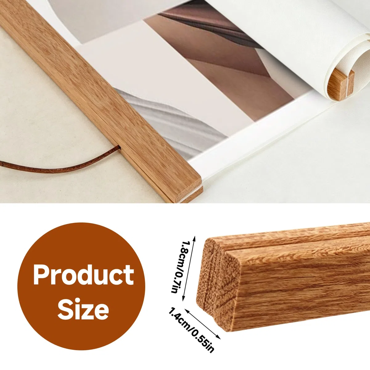 Supporti Magnetici per Poster A3 31 cm, 3 Set (12 Barre), Cornici in Legno di Teak, Porta Poster, Foto, Stampe e Opere d’Arte, Facili da Appendere, Ideali per Soggiorno, Camera, Ufficio (3 set - 31cm)