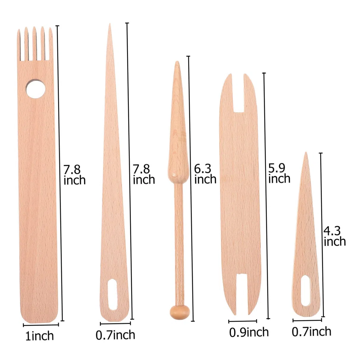 Uonlytech Strumenti per Telaio Tessile Accessori per Telaio Tessile Navetta per Bobina per Arazzo Aghi in Legno Pettine con Asta