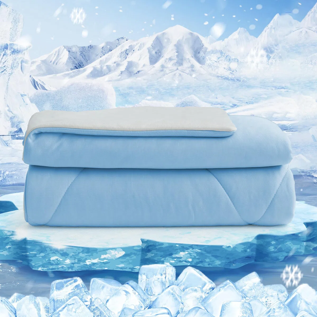 HOMFINE Coperta Refrigerante Letto - Super Morbido Coperta Estiva Matrimoniale Q-Max>0,4 Fresca Coperta Estiva di Rinfrescante Cooling Blanket Traspirante Coperte Estive, Blu, 200 x 220 cm