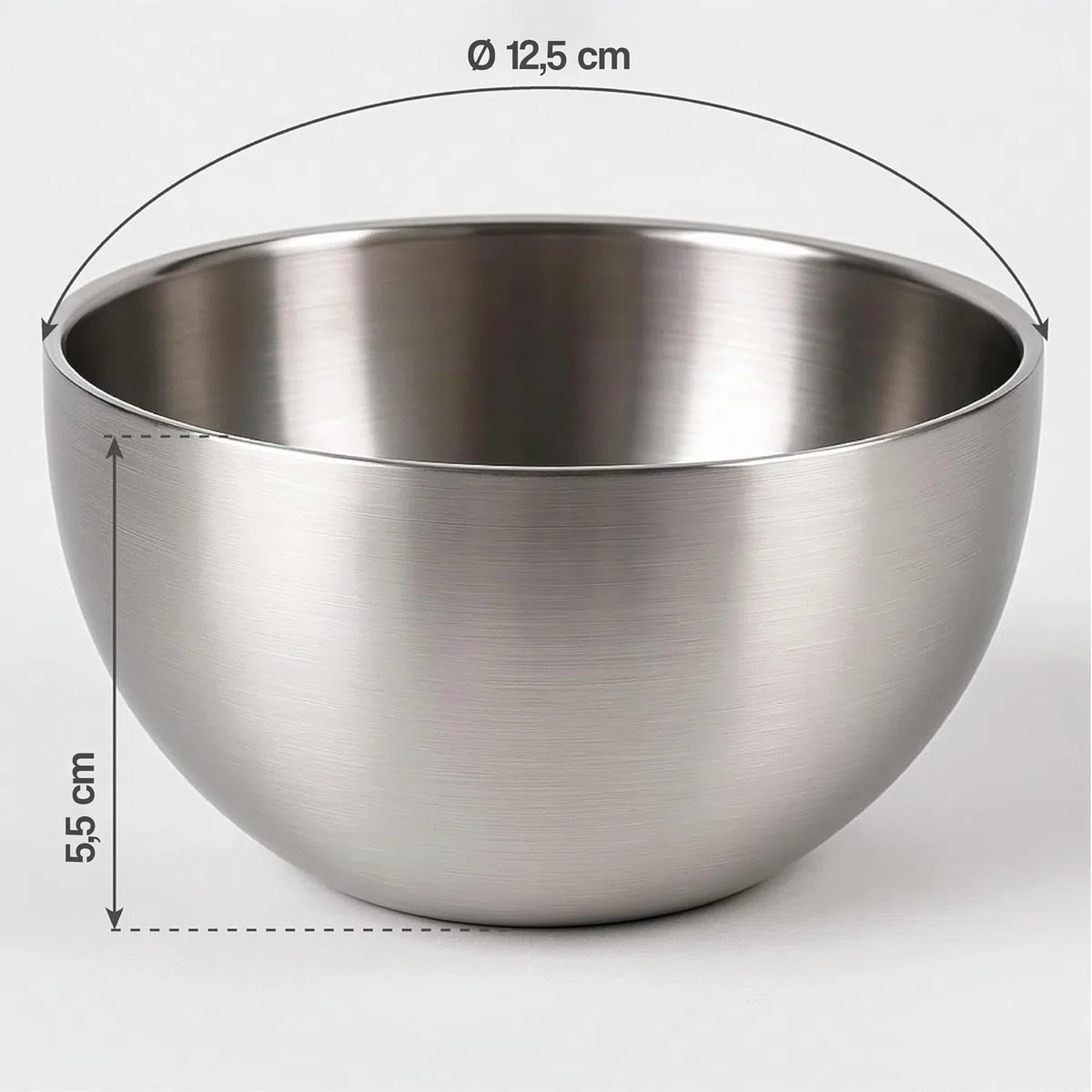 MGE - 4x Mini Ciotole da Cucina in Acciaio Inox - Ciotoline Aperitivo - Ciotoline Monoporzione - Ciotola per Antipasti - Ciotole Aperitivo - Set di 4-12,5 cm -Speciale per Presentazione