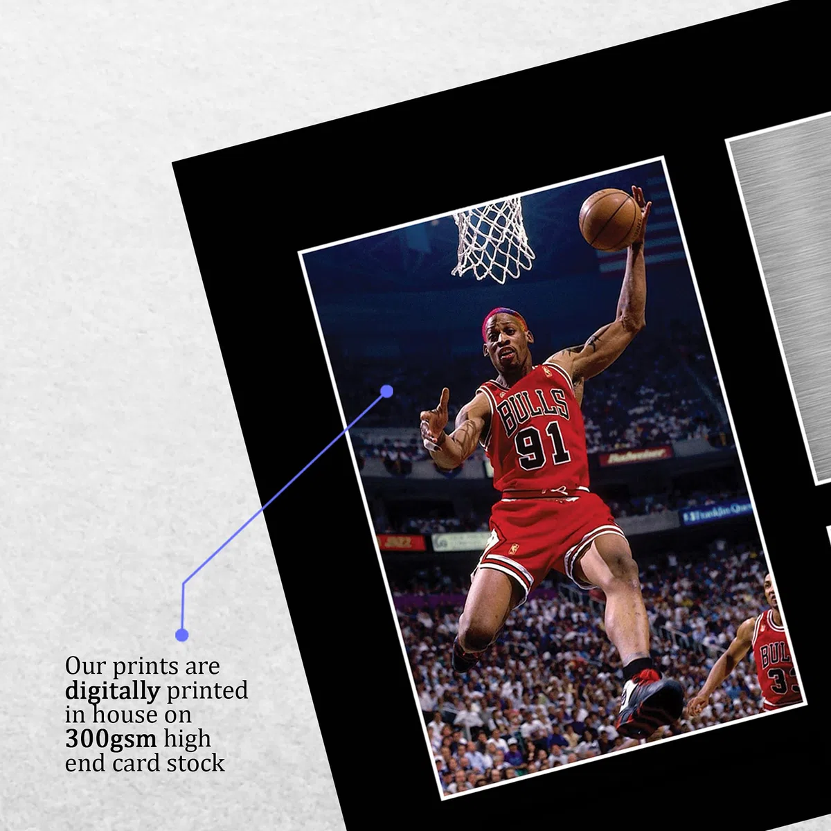 HWC Trading Dennis Rodman Chicago Bulls Regali stampati con foto autografata per gli appassionati di cimeli del football americano - A4