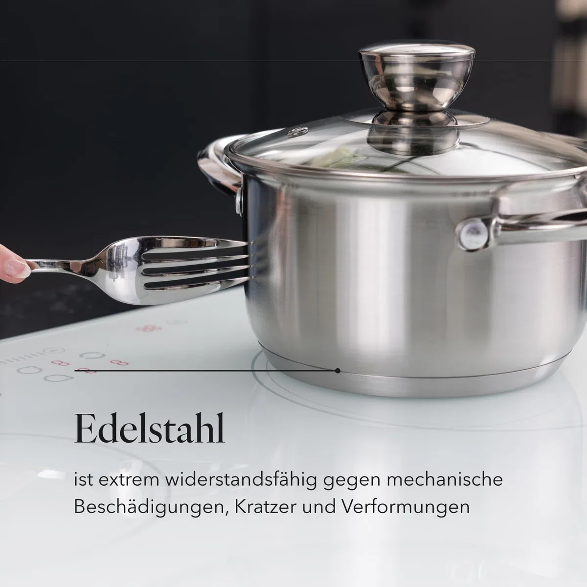 FLORINA Pentola in Acciaio Inox (2,6 l) 18 cm I Pentola con Coperchio in Vetro Matteo I Adatta alla Lavastoviglie I Pentola per Pasta, Zuppa I Ideale per Tutti i Tipi di Fornelli e Induzione