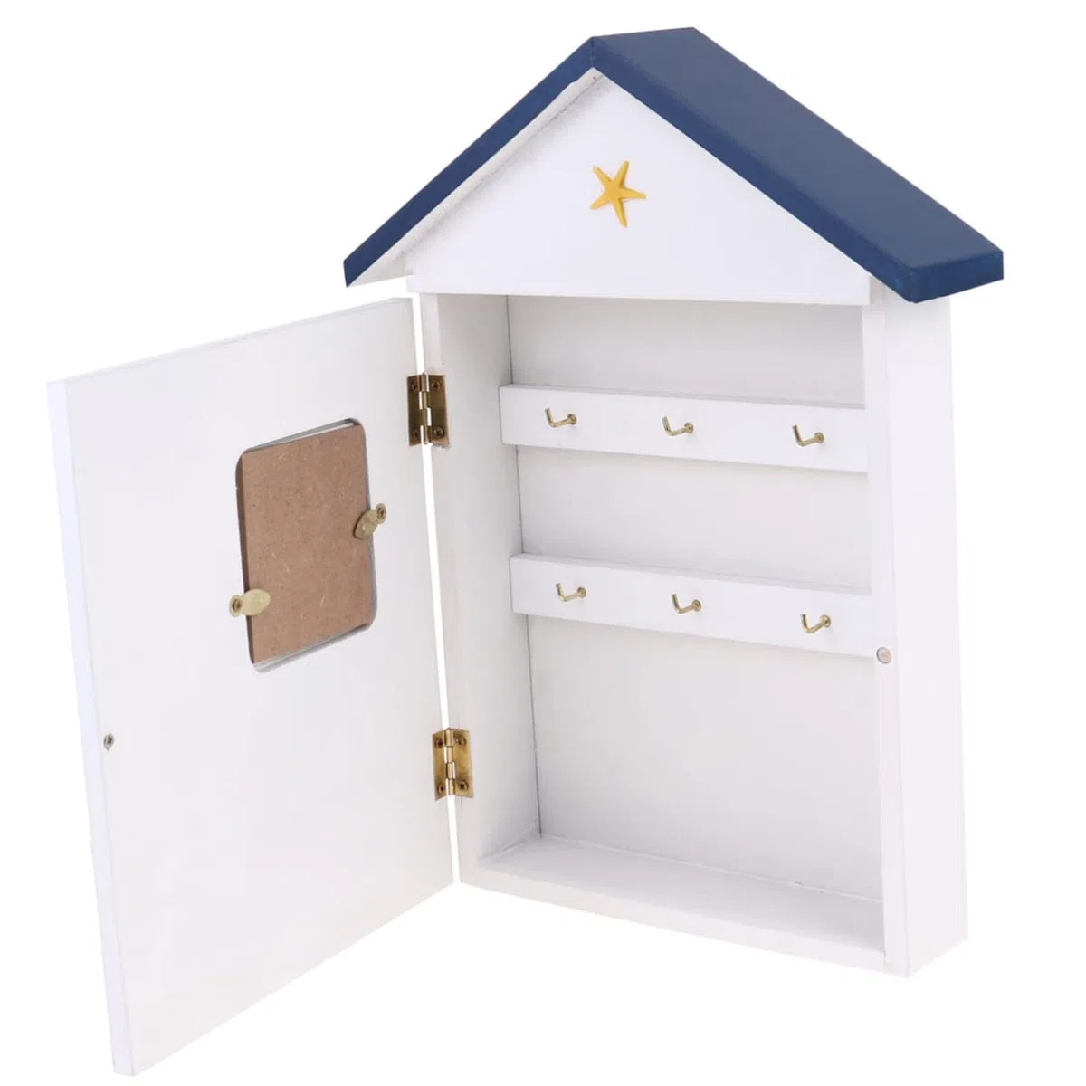 Veemoon Porta Chiavi in Legno a Forma Di Casa, Organizer Di Chiavi Da Parete Ganci, Supporto Portachiavi Decorativo Stile Per Ingresso Cucina e Corridoio