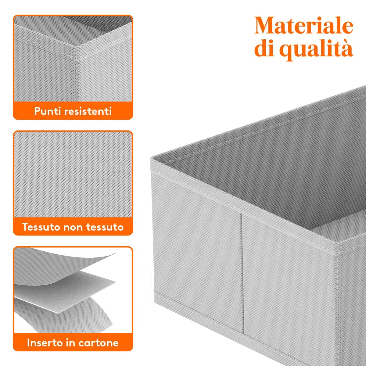 Lifewit 8 Pezzi Organizer Cassetti, Divisori per Cassetti in Tessuto, Organizer Armadio, Scatole Portaoggetti Pieghevole per Abiti, Separatori per Cassetti per Calzini, Cravatte, Cinture,Grigio Chiaro