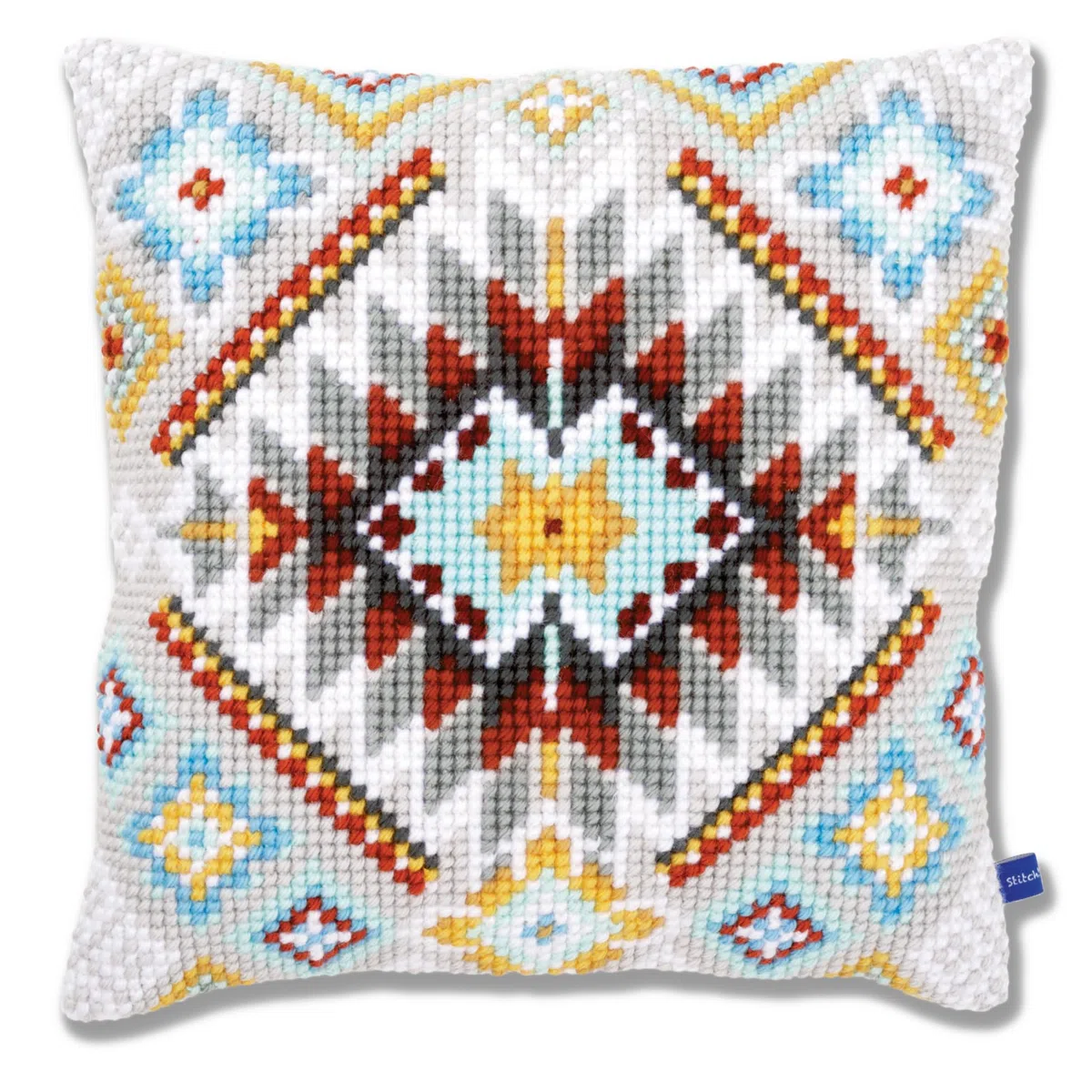 VERVACO Kit Cuscino Punto Croce Etnico I Set Ricamo Principianti Cuscini Gobelin Decorativi ca. 40 x 40 cm Accessori per Lavoretti Creativi DIY Casa Decor Hobby Adulti Cross Stitch