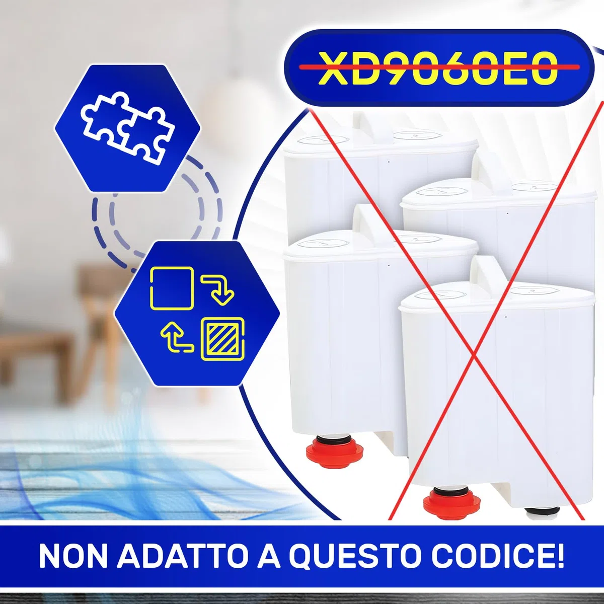 MONTERAL XD9070E0 per Rowenta Liberty Powersteam Cartuccia Anticalcare Set 4 Adattato per Tefal per Calor Ferro da Stiro a Vapore con Caldaia