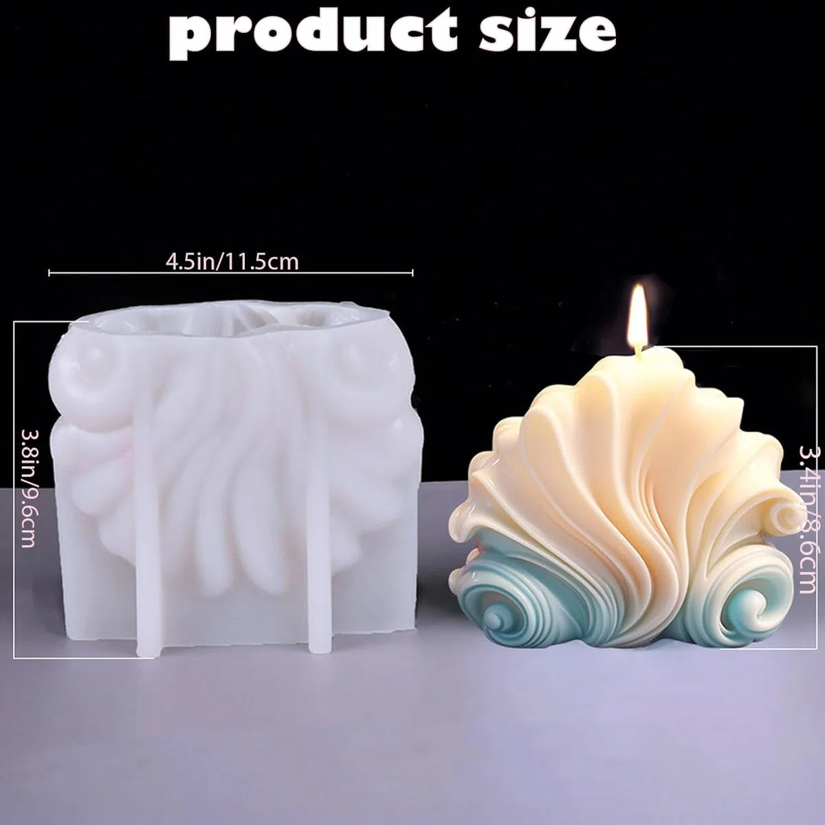 Stampo per candele 3D conchiglia silicone fai-da-te