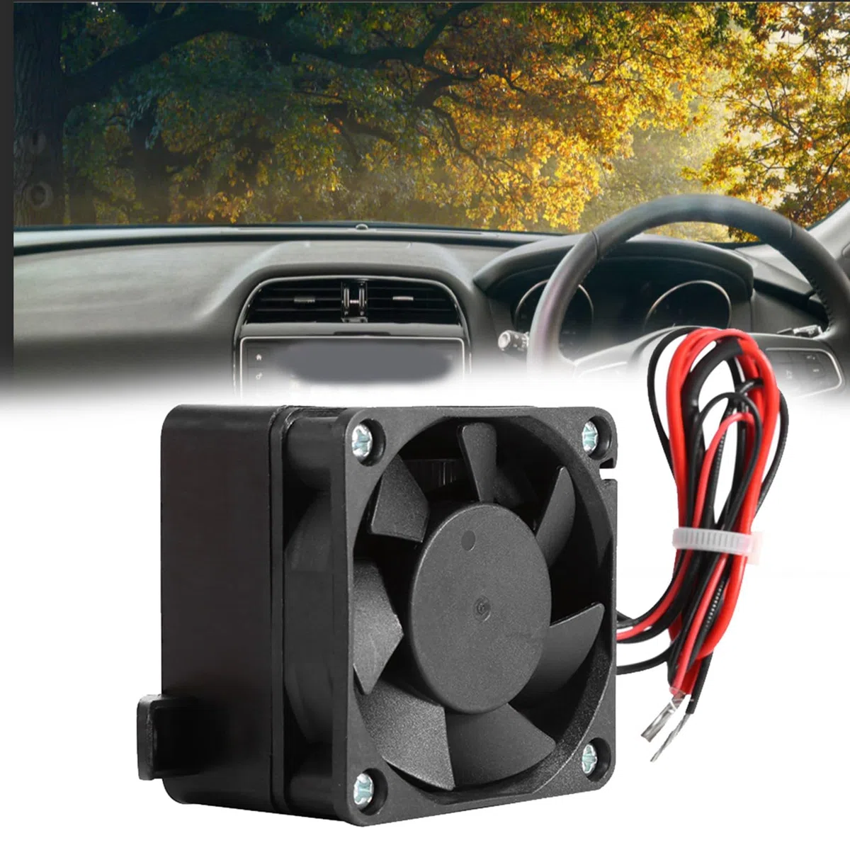 Fdit Riscaldatore PTC, Elemento Riscaldante 12V/24V 180W/300W con Ventola per Umidificatore Dell'aria Condizionata 60x60mm Riscaldatore Automobilistico (12V 150W)