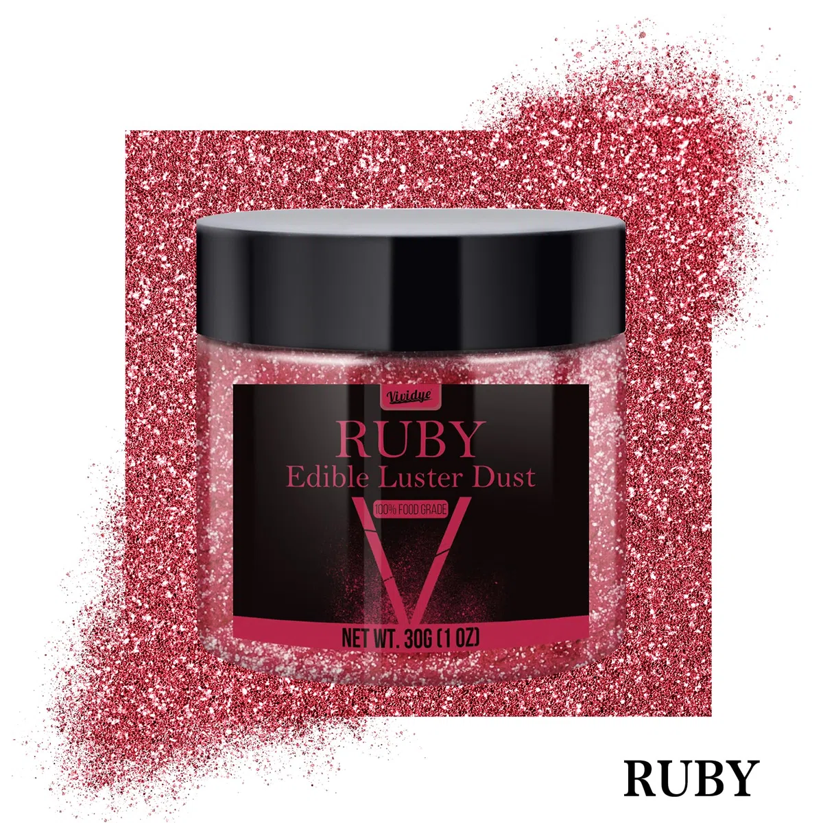 Glitter commestibile – 30 g / 1 oz Polvere brillante commestibile per bevande frizzanti, alimenti, vino, torte, polvere brillante per uso alimentare, per cottura, bevande, biscotti decorazione (rubino
