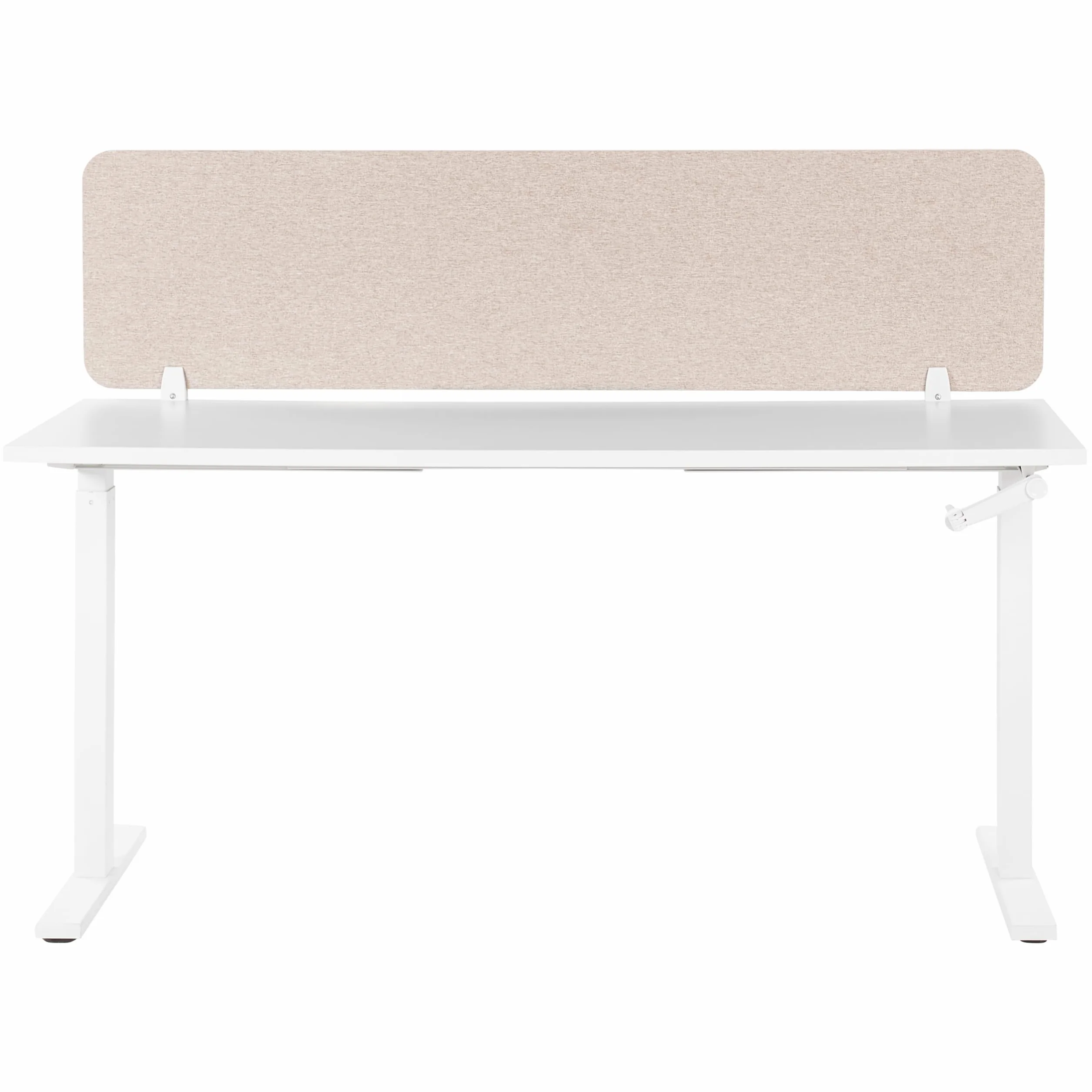 Beliani Pannello Divisorio Fonoassorbente per scrivania in Pet Beige 160 x 40 cm