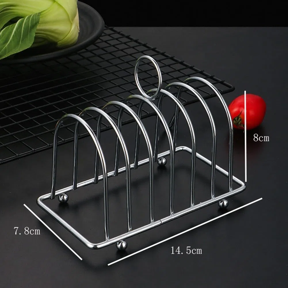 Porta pane tostato in acciaio inossidabile, 6 fette di fette di pane tostato, organizer per fette di pane tostato, 14,5 x 8 x 7,8 cm