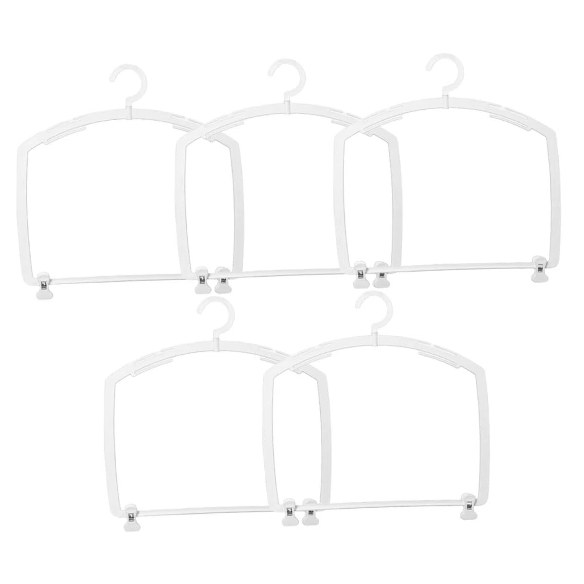 Levemolo Set 5 Appendiabiti per Costumi da Bagno e Bikini in Plastica Bianca, Organizzatore Salvaspazio per Esposizione e Conservazione, Ganci Resistenti per Armadio Donna