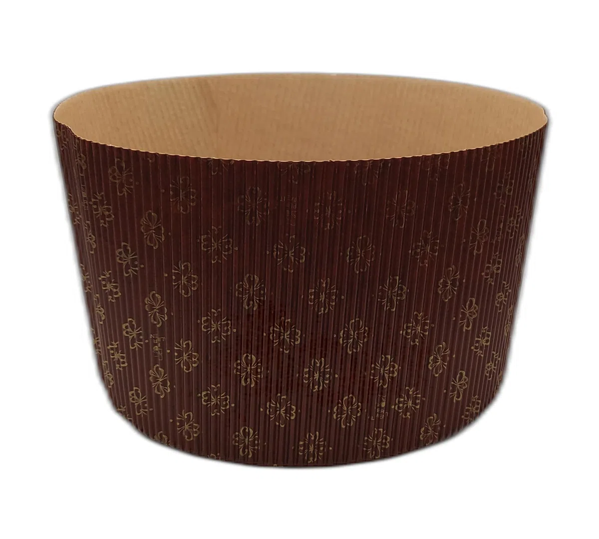 OPIROS Stampi Per Panettone Alto Rigato Ondulato Pirottini In Carta Per Cottura Forno Lievitati Dolci Di Natale (Pz. 5 Stampi + Pz. 5 Buste, Kg. 1)