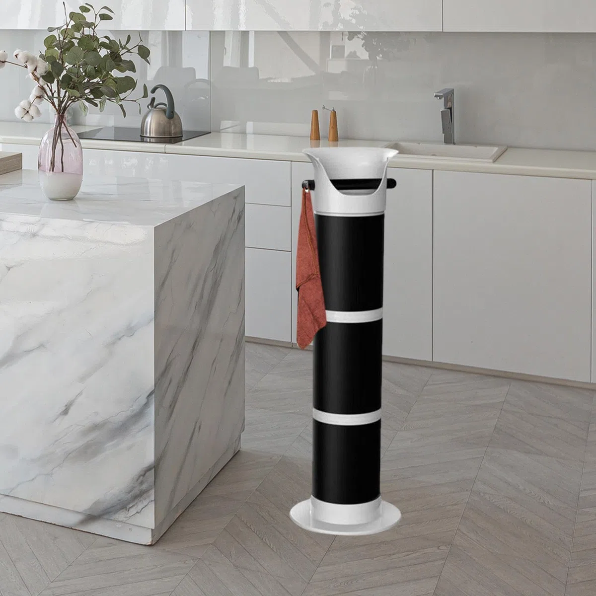 predolo Knock Box Progettato per Lo Smaltimento Dei Fondi di Caffè, Strumento Professionale con Ampio Spazio in Un Modello Da Pavimento, Linea bianca