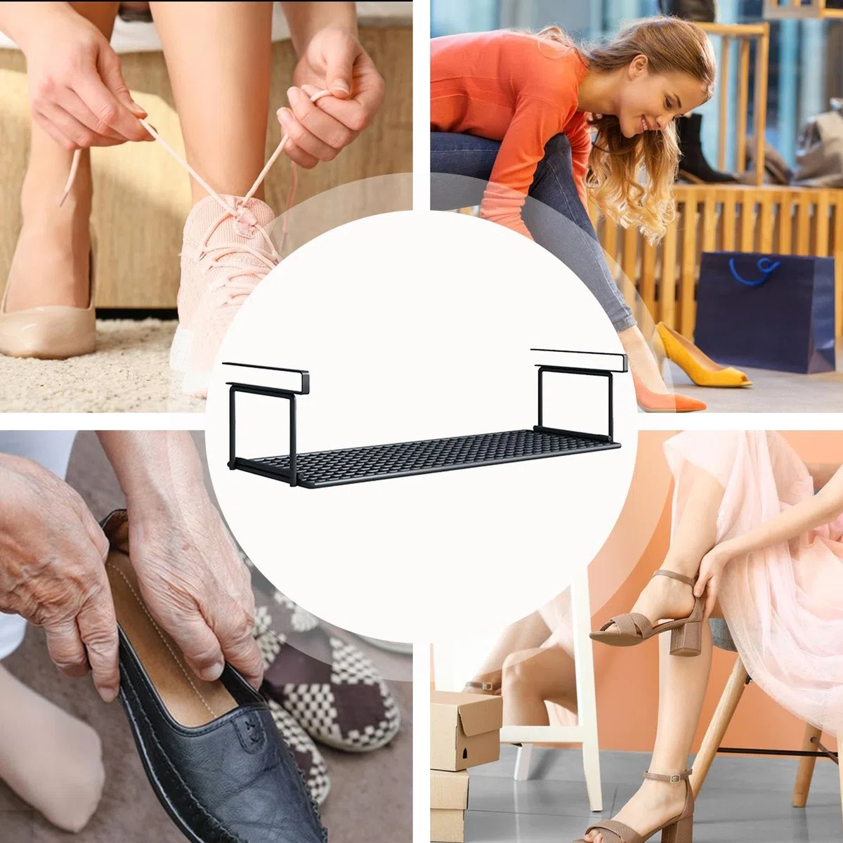 Cesto sotto il ripiano - Ripiano sotto l'armadio mensola portaoggetti | Organizer armadio mensola sospesa retrattile cestino per scarpe salvaspazio per cucina