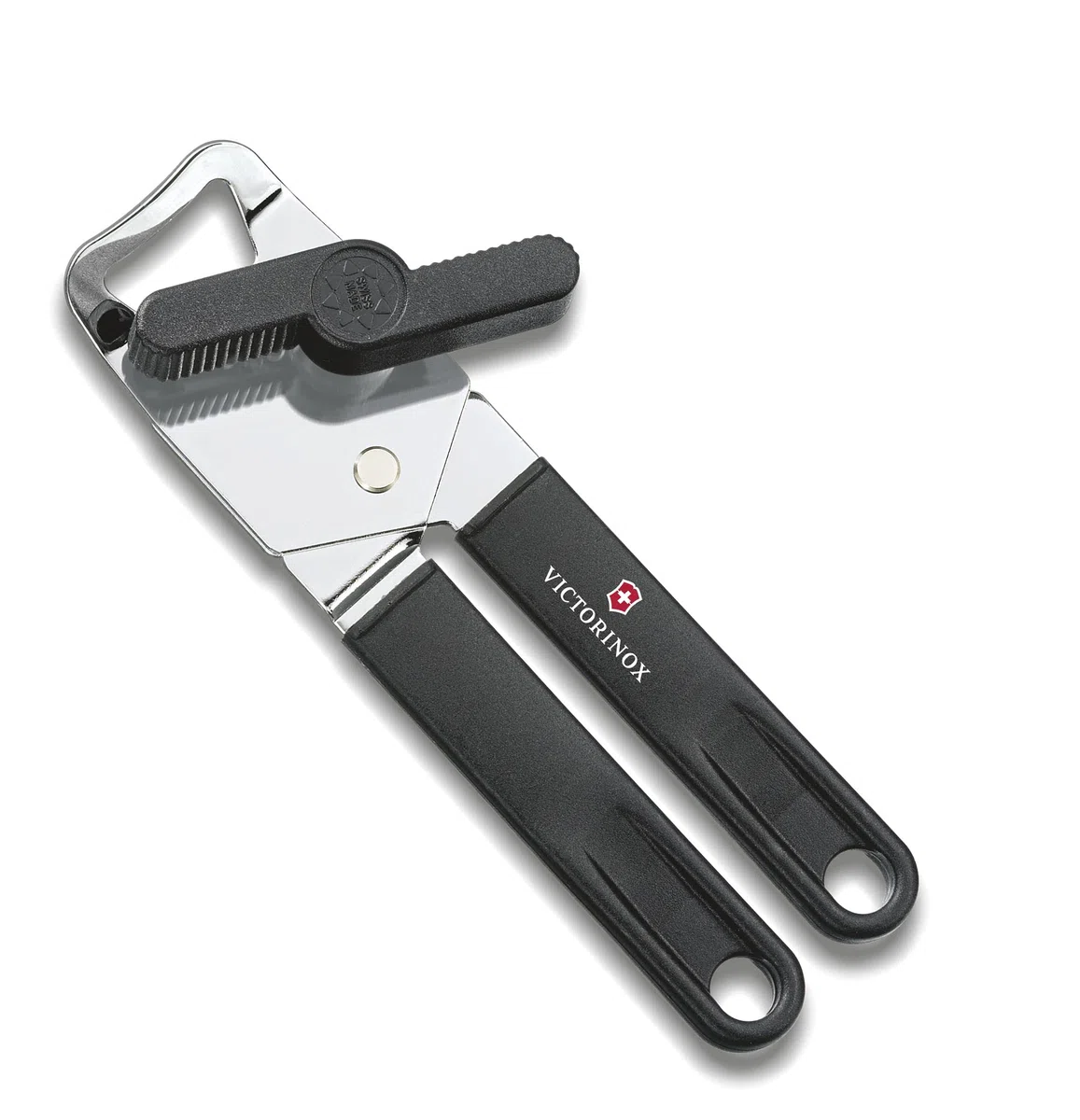 Victorinox Apriscatole universale con apribottiglie, maneggevole, impugnatura in plastica robusta, nero