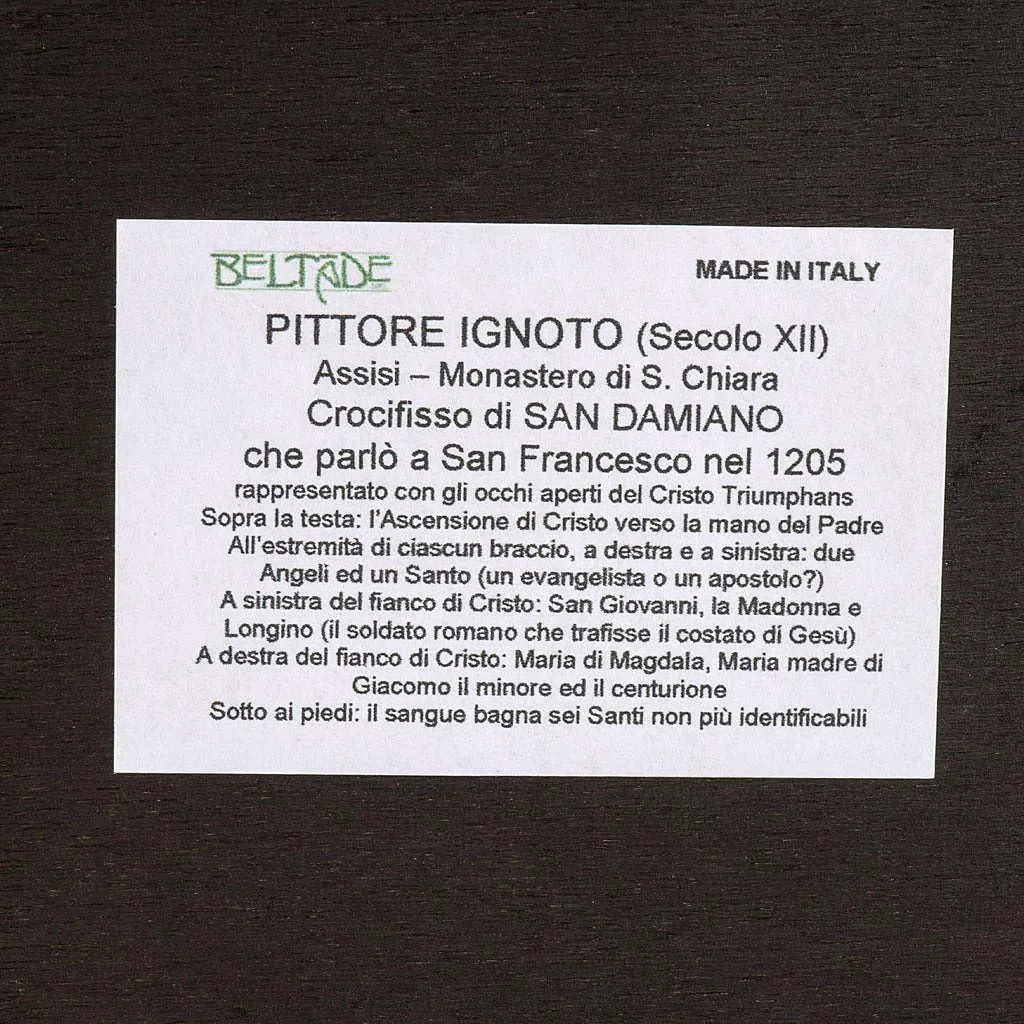 Holyart Crocifissi in legno: Crocifisso San Damiano legno bordo irregolare, 21 cm (8.27 inc.)