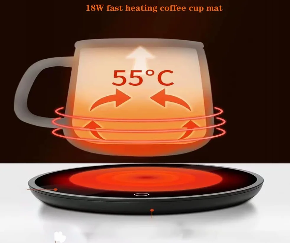 Scaldatazze caffè Scalda caffè intelligente 220 V 18 W Bevande Elettrico Riscaldamento Touchscreen da ufficio Tazza da caffè Riscaldatore elegante impermeabile con spegnimento automatico
