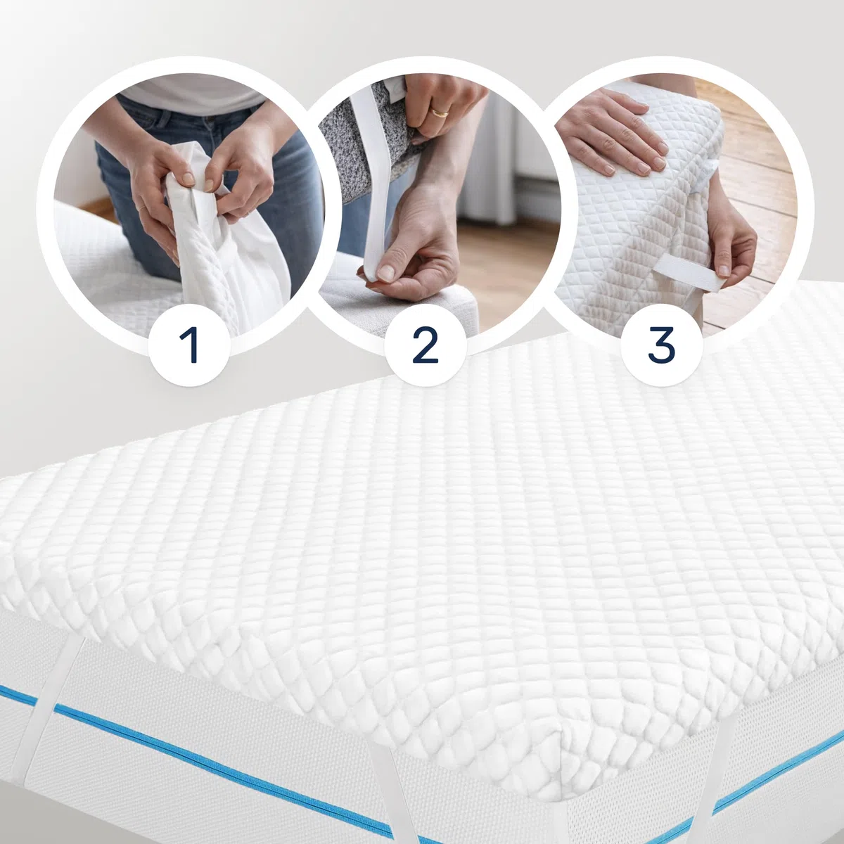 Coprimaterasso Dailydream 160 x 200 cm | Schiuma a memoria di forma | 5 cm di spessore | Edizione Pure, modello M | ergonomico per materassi scomodi, reti imbottite e letti aggiuntivi