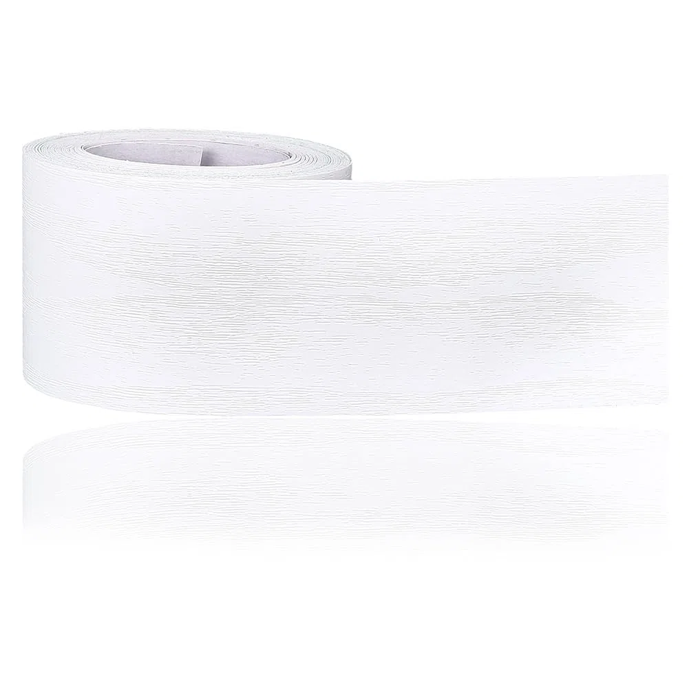 GORGECRAFT Nastro Adesivo Effetto Legno Testurizzato 10mX4.9cm Realistico in PVC Bianco Impermeabile Autoadesivo per Riparazioni di Tavoli Sedie Battiscopa Porte Pavimenti Mobili e Ristrutturazione