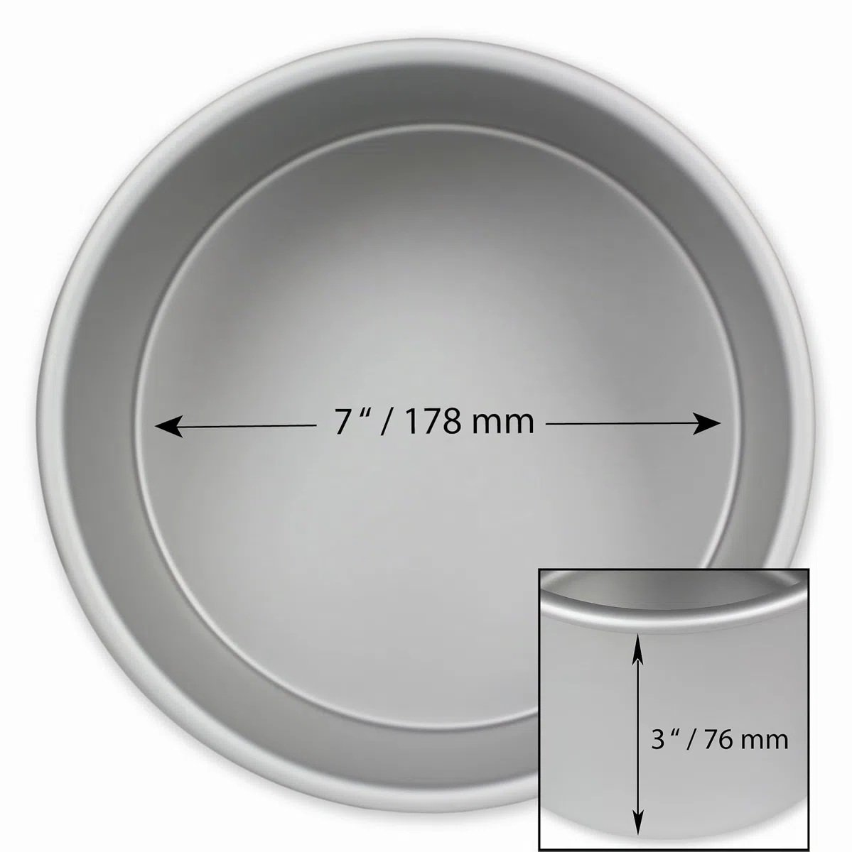 PME - Teglia Professionale Tonda in Alluminio Anodizzato 18 x 7.5 cm