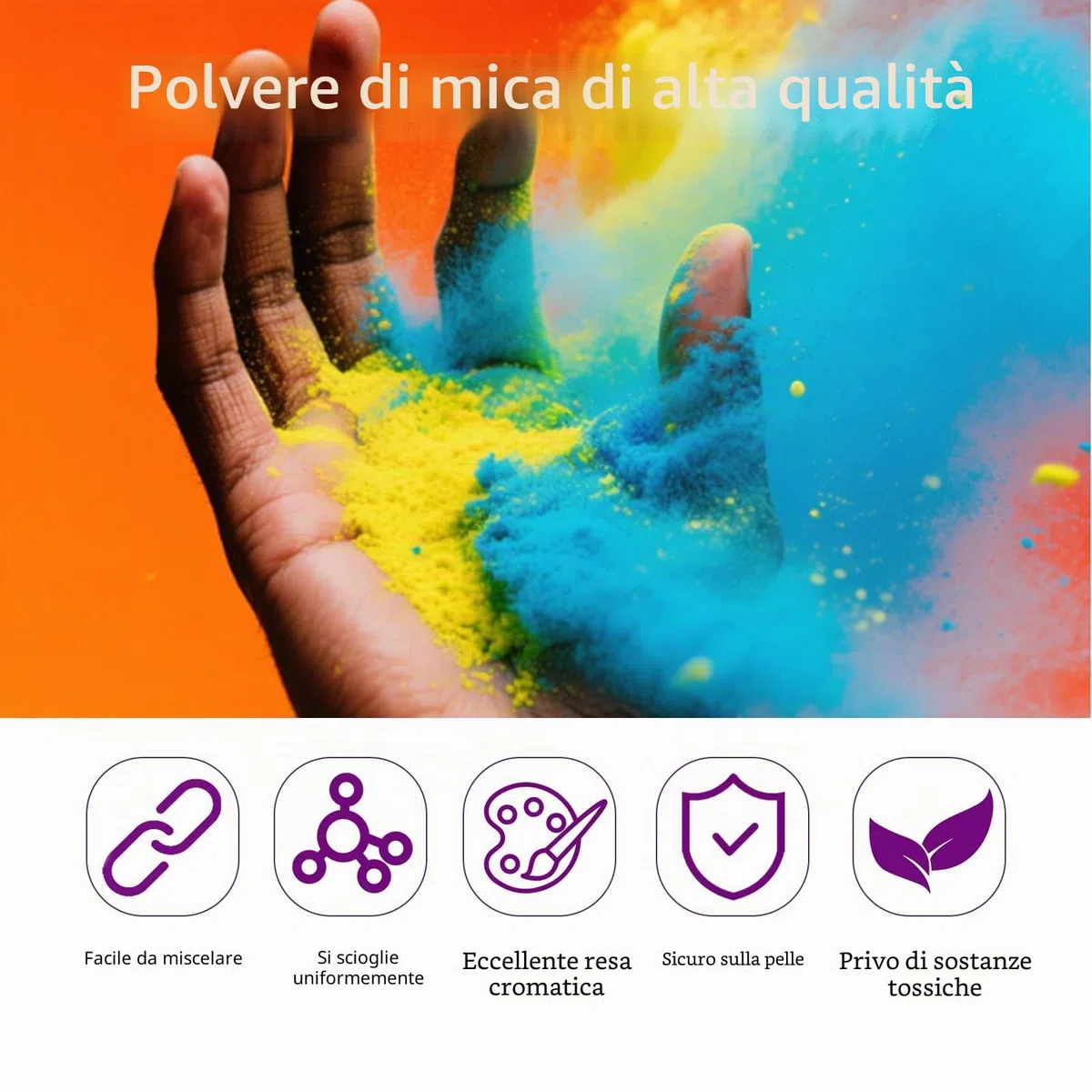 Epoxy resin colori per resina epossidica polvere di mica, 24 colori * 10g, pigmenti per resina epossidica per progetti DIY come sapone, resin, coloranti per candele, bombe da bagno, gioielli e slime
