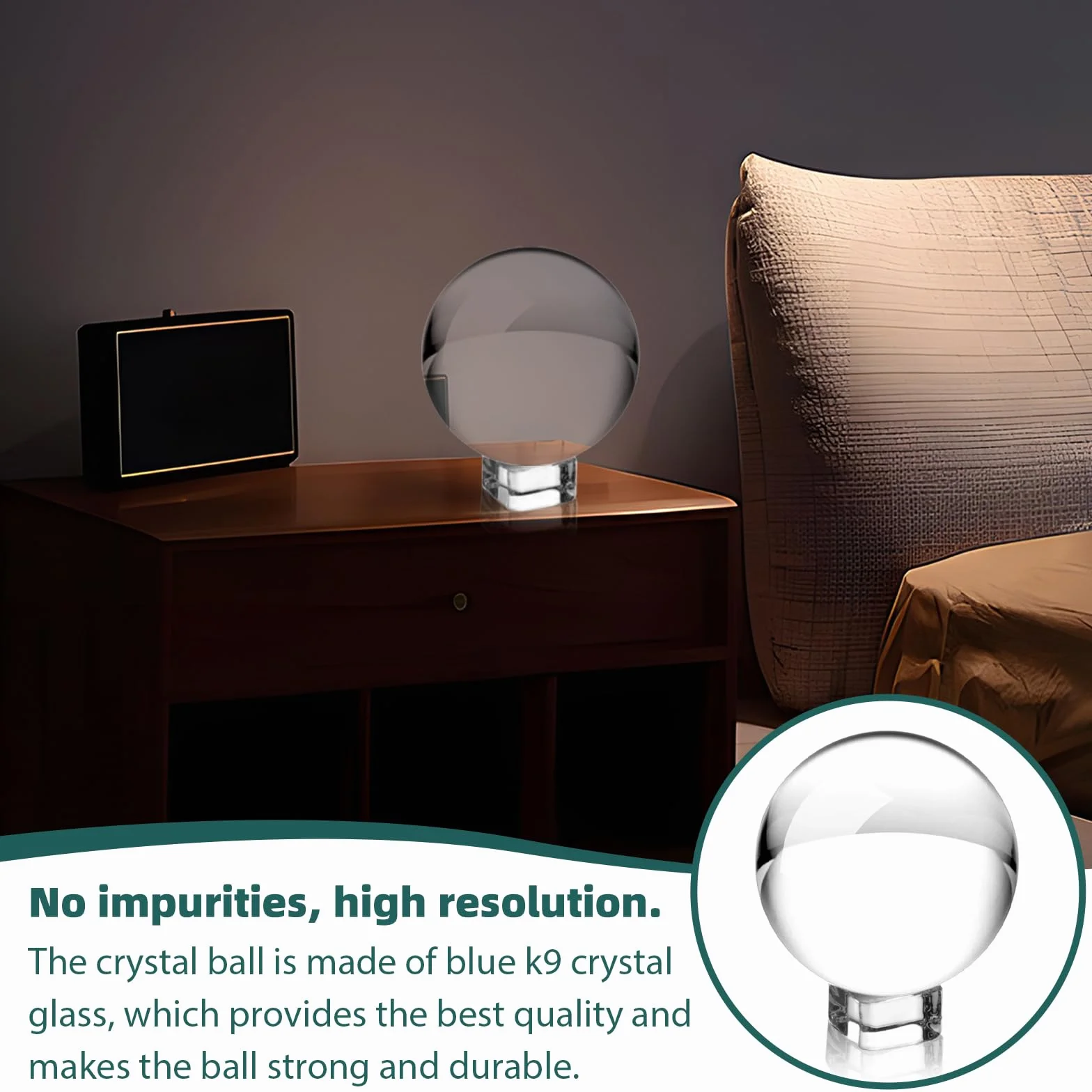 Sfera di vetro per fotografia in vetro K9, sfera di cristallo, 100 mm, sfera di vetro trasparente, sfera di cristallo, decorazione per divinazione, regalo per fotografi amatoriali