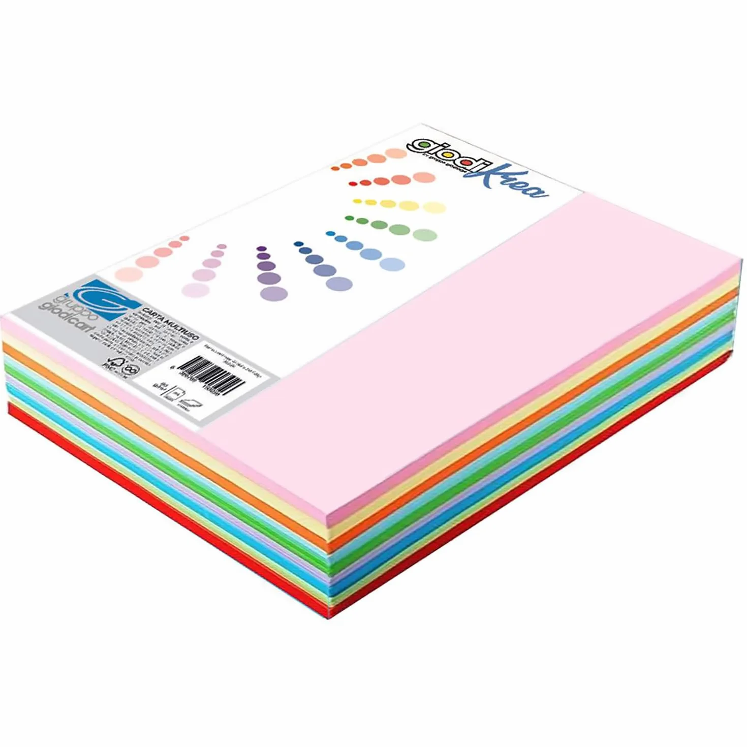 RISMA A3 CARTA GIODIKREA 200 GR. - 100 FOGLI - 5 COLORI INTENSI