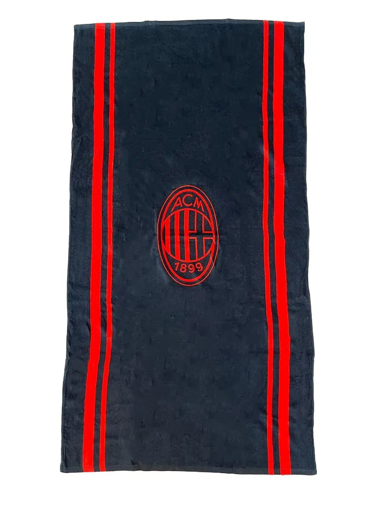 hermet A.C. Milan, Telo Mare Piscina In Spugna, 90x170, 100% Cotone, Prodotto Ufficiale, Cimato